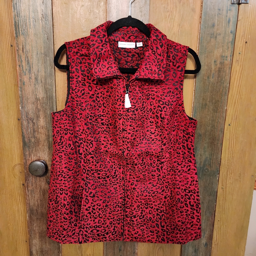 NEW Susan Graver Animal Print Vest